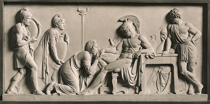 Priam beseeches Akhilleus for Hektor's corpse Bertel Thorvaldsen 1815 Wikimedia